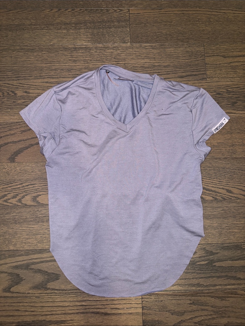 Gymshark Women's V-Neck sinched Short Sleeve Top top in Lavender